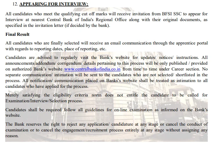 Central Bank of India Recruitment 2024